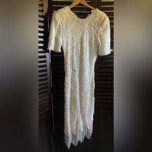 Carina by Barry Lee,  White Beaded Lace Dress!
